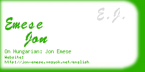 emese jon business card